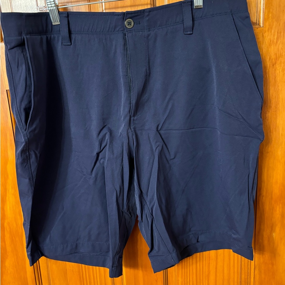 Under Armour Blue Flat Front Shorts Casual Style